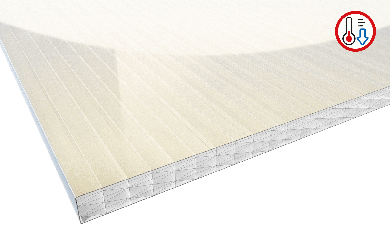 Stegzehnfachplatten Polycarbonat gold-opal  32 mm 